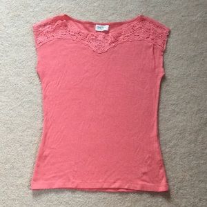 Salmon Lace T-Shirt